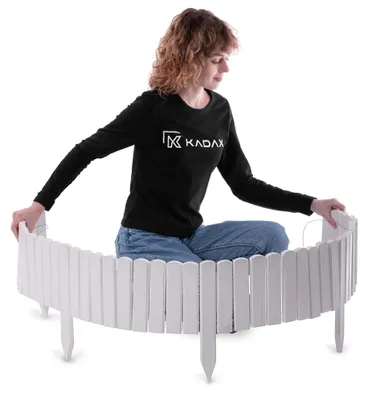 Produktbild von Holz Gartenzaun - Rollzaun 200x20 cm - Rasenkante Palisade - 1 Rolle - Weiß