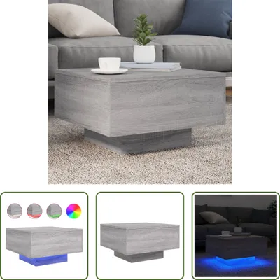 Obrázek produktu pro The Living Store Konferenční stolek s LED světly Grey Sonoma 55x55x31 cm