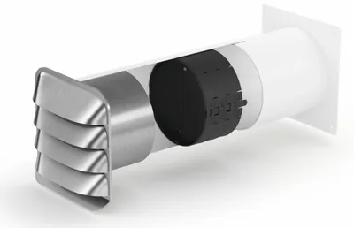Zdjęcie produktu dla Przewód ścienny E-Jal Col® 125 z systemem zatrzymywania ciepła THERMOBOX / okrągłe przyłącze rurowe / Compair flow 125 (system Ø 125)