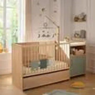 Produktbild von Ausziehbares Bett - 120 x 60 cm - Umbaubar auf 90 x 190 cm - CHARLIE - SAUTHON - Salbei