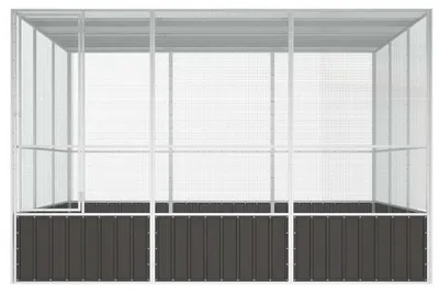 Imagen del producto de vidaXL Jaula para pájaros, color antracita, 302,5 x 324,5 x 211,5 cm, acero galvanizado