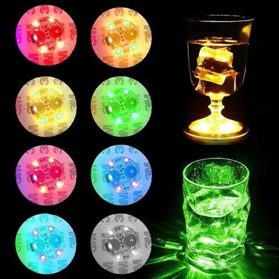 Produktbild von Led-Unterlegger-Sets in 8 Stück für Hochzeit, Bar und Geburtstag