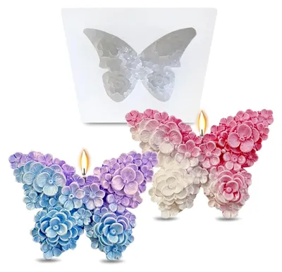 Produktbild von Silikonformen für Blumen und Schmetterlinge zum Gießen von Kerzen und Dekorationen