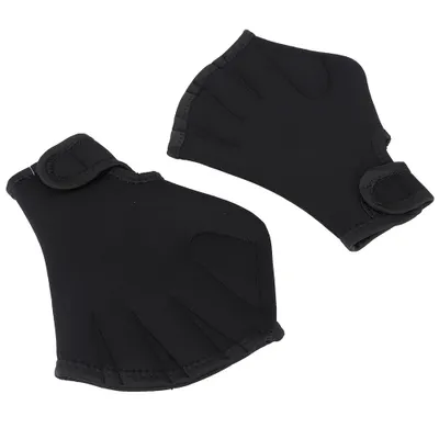 Produktbild von Taucherhandschuhe mit Schwimmhäuten für Erwachsene und Kinder – Trainingsausrüstung und Zubehör für Männer und Frauen, Schwarz