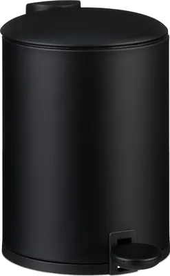 Produktbild von Relaxdays Mülleimer Bad, 3 l, Kosmetikeimer mit Soft-Close, matte Optik, entnehmbarer Inneneimer, Treteimer, schwarz