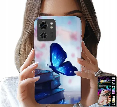 Image de Etui pour Motorola Edge 40 - Papillon bleu, Papillon, Motifs féminins