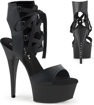 Produktbild von Pleaser CAPTIVA-600-14 Plateau Sandalen Schwarz Kunstleder EU 41