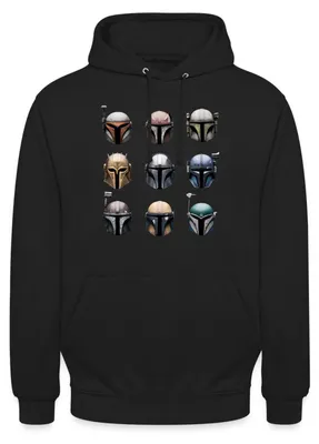 Produktbild von Star Wars: Mandalorian Mandalorianische Helme Uni Hoodie, XL, Schwarz