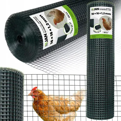 Obrázek produktu pro Drátěná síť pro voliéry – 16 x 16 x 1,2 mm – 25 m² – zelená –  pletený plot