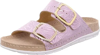 Produktbild von Rohde Damen Pantolette Veloursleder goldene Schnalle Rodigo-D 5878, Größe:42 EU, Farbe:Lila