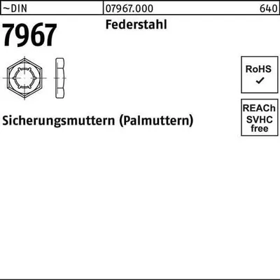 Produktbild von Reyher  Sicherungsmuttern DIN 7967 Federstahl M 27 (100 Stück)