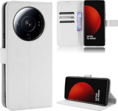 Produktbild von König Design Hülle kompatibel mit Xiaomi 12S Ultra Kunstleder Handyhülle - Handy Case Weiß
