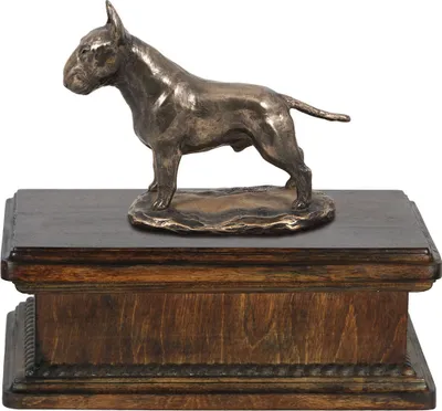 Immagine prodotto di Urna funeraria per cani "Bulteriér I" – urna classica con statuetta, elegante urna con cane del marchio Art-Dog
