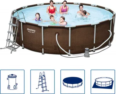 Produktbild von Bestway Schwimmbad Set Stahlrahmen Rund 427x107 cm 56664