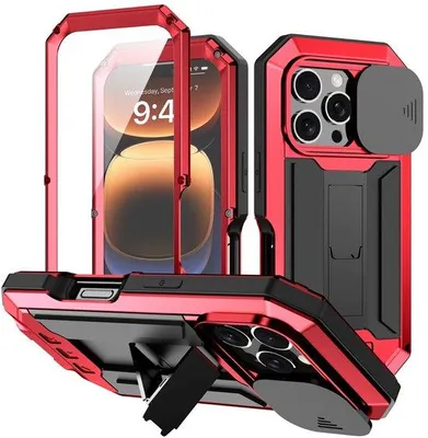 Obrázok produktu pre Vhodné pre odolné, robustné štandardné kovové puzdro + puzdro na objektív, vhodné pre iPhone 16 Pro Plus Max