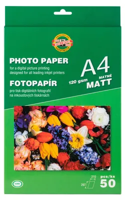Produktbild von Fotopapier A4 -  weiß, matt -  50 Blatt  120 g/m²