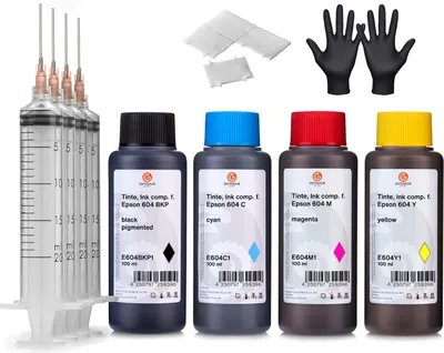 Produktbild von Druckertinten Set für Epson 604 Tintenpatronen, WorkForce 2950DWF 2930DWF 4x 100 ml