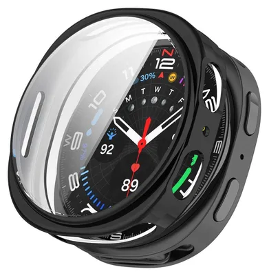 Image de Pour Samsung Galaxy Watch 8 40mm Electroplated Full Cover TPU Smart Watch Housse de protection noire