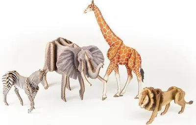 Immagine prodotto di Kit fai da te 3D "Animali africani" con figurine di animali da realizzare