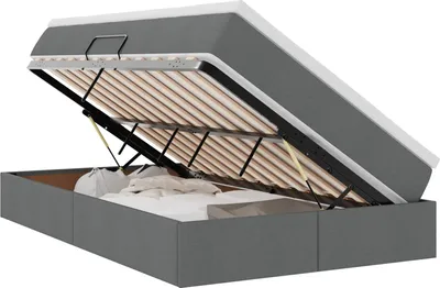 Obrázek produktu pro Postel s úložným prostorem a matrací Tmavě šedá 120 x 190 cm