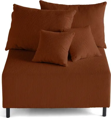 Image de Lisa Design Edinburg - module d'assise - en velours côtelé , Terracotta