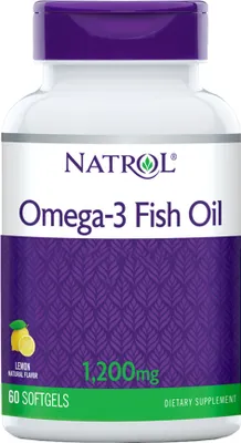 Obrázek produktu pro Omega-3 rybí olej citron 1 200 mg (60 měkkých kapslí)