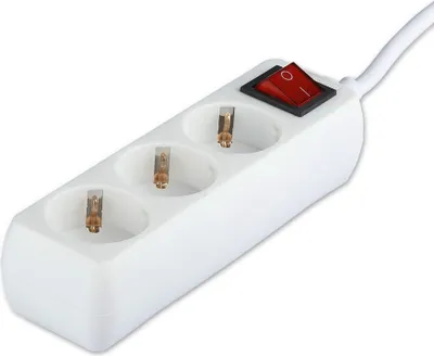 Obrázok produktu pre Adaptéry a zásuvky V-TAC - 3-cestné - Spínač - Predlžovacia zásuvka - IP20 - Biela - 5 m drôtu