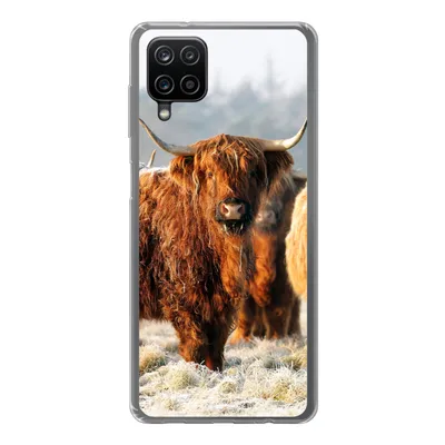 Produktbild von MuchoWow® Handyhülle Schutzhülle Hülle für Samsung Galaxy A12 Schottische Highlander - Schnee - Wald Silikon Softcase Handy Hülle - Bild