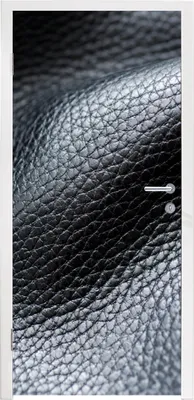 Produktbild von MuchoWow® Türtapete Selbstklebende Türfolie Leder - Textur - Schwarz - Hell 90x235 cm Türposter Türaufkleber Klebefolie Türklebefolie - XXL-Plakaten - Foster für Türen - Aufkleber