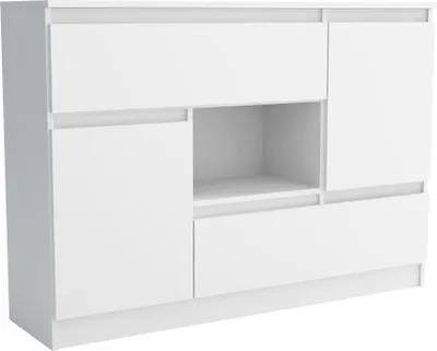 Produktbild von BEAUTYSOFA | Kombikommode MELINDA Kommode mit 4 Schränke 120 x 85 x 33 cm, Weiß