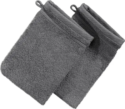 Produktbild von Erwin Müller Waschhandschuh Heidelberg" 2er-Pack anthrazit 15x21 cm"