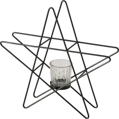 Produktbild von BOLTZE Windlicht Stoka Stern schwarz 27,5cm