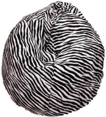 Produktbild von Pouf Lorenza, Mehrzwecksessel, Sitzsack, Hockerhocker,  Italy, 80x80 h120 cm, Schwarz und Weiß, Zebramuster