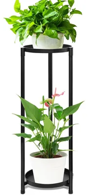 Produktbild von Metallener Pflanzenständer, Blumentopfständer, Blumentopfhalter, Pflanzenhalter für drinnen und draußen, für Terrasse, Garten, Balkon, Wohnzimmer (A)