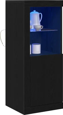 Zdjęcie produktu dla vidaXL Kredens LED czarny 41 x 37 x 100 cm materiał drewnopochodny