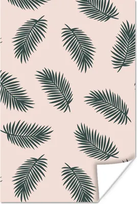 Produktbild von MuchoWow® Poster Sommer - Palmwedel - Rosa 120x180 cm - Kunstposter