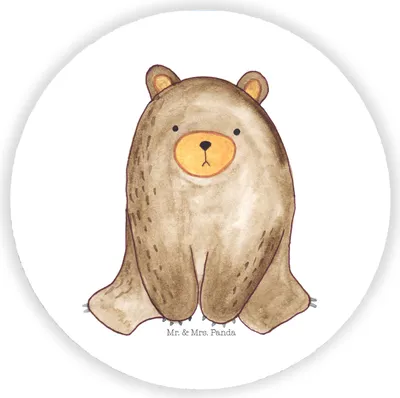 Produktbild von Mr. & Mrs. Panda magnet Bär sitzend - Weiß - Geschenk, für pinwand, Kühlschrankmagnet, Memohalter, kühlschrank, Teddy, pinnwand