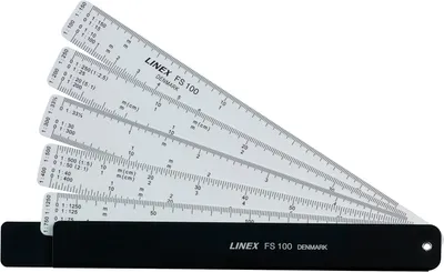 Produktbild von LINEX FS 100 Fächerreduktionslineal 15cm 5 Maßstäbe