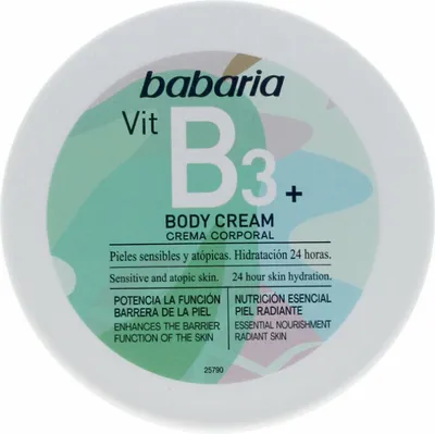 Produktbild von Babaria Body cream Vitamin B3, Creme, Frauen, Feuchtigkeitsspendend, Weichmachend, Beruhigend, Empflindliche Haut, Jeder Hauttyp, 400 ml, Glyzerin