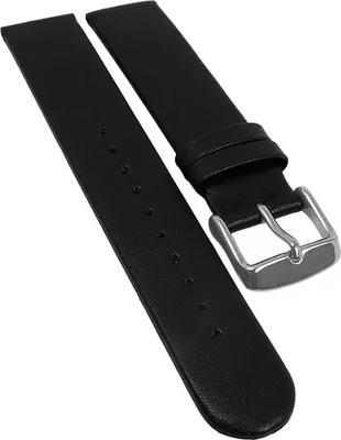 Produktbild von Minott Vegan Uhrenarmband schwarz glatt gleichlaufend Apfelfaser, Stegbreite:18mm, Schließe:Silbern