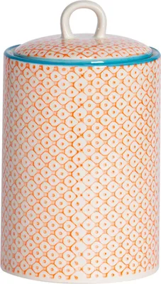 Produktbild von Nicola Spring handbedruckter Küchenbehälter – 1 Liter – Orange