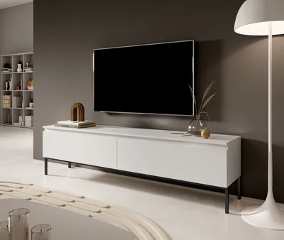 Produktbild von Selsey TV-Schrank Bemmi -  Lowboard, Weiß mit schwarzen Beinen, 175 cm
