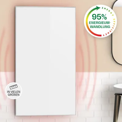Produktbild von Klarstein Infrarotheizung mit Thermostat, 450W Elektroheizung, Infrarotheizung zur Wandmontage, IR mit Erkennung Offener Fenster, CO2-Freier Feuchtraum Flach-Heizkörper, Sparsame Elektro Wand Heizung