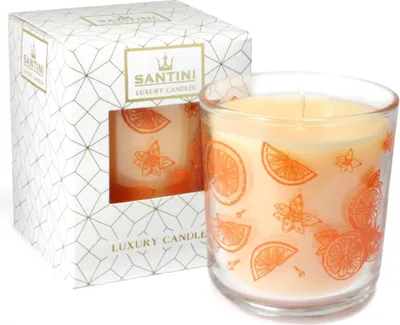 Produktbild von Luxuskerze Santini - Gewürzorange Apfel, 200g