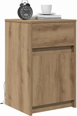 Obrázok produktu pre vidaXL LED nočný stolík Artisan dub 38 x 34 x 61 cm materiál na báze dreva