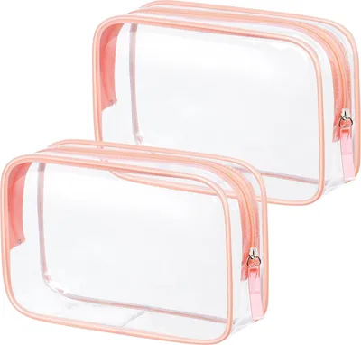 Produktbild von Kosmetiktasche Set von 3, Transparent, Wasserdicht PVC, Reißverschluss, für Kosmetik, Reisen
