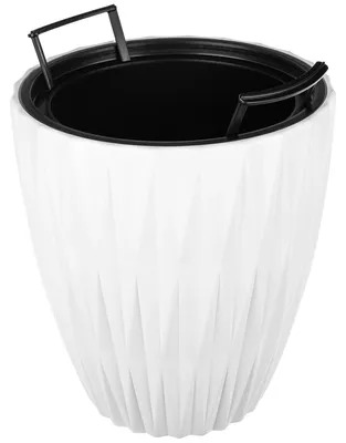 Obrázek produktu pro Květináč – plastový květináč – moderní design – dekorativní – 27 cm – bílý
