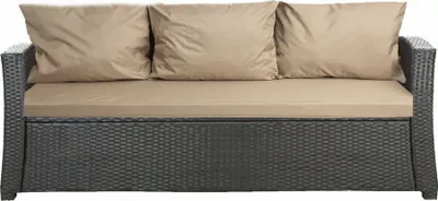 Produktbild von Polštáře na zahradní pohovku- Sedák 160x60x7, opěradlo 3*56x50|venkovní Ratanový polštář na pohovku Béžová|podsedák venkovní| Sedadlo pro 3 osoby