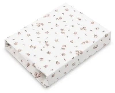 Sensillo Spannbettlaken aus Baumwolle, Rose, Beige, 60 x 120 cm, Gummizug