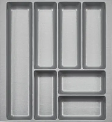 Produktbild von ORGA-BOX II Besteckeinsatz Tiefe 462 mm, Höhe 50,5 mm für Nobilia Küchen Canvas-Struktur silbergrau Breite 409 mm für Schubladen 500 mm